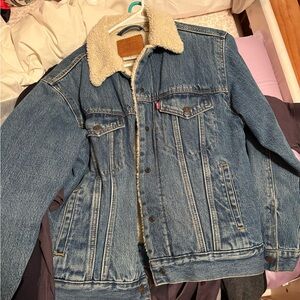 Levi's Blue Denim Jacket with Sherpa Collar
